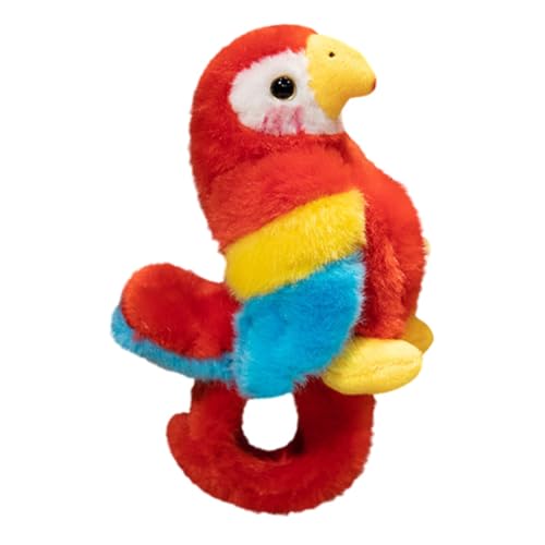 Asudaro Papagei Handpuppe, 20CM Flamingo Handpuppe Plüsch-Papagei-Puppe mit Ohrfeige-Armband süßer Papagei Stofftier weicher Papagei Plüschtier für Kinder im Vorschulalter Geschichtenerzählen von Asudaro