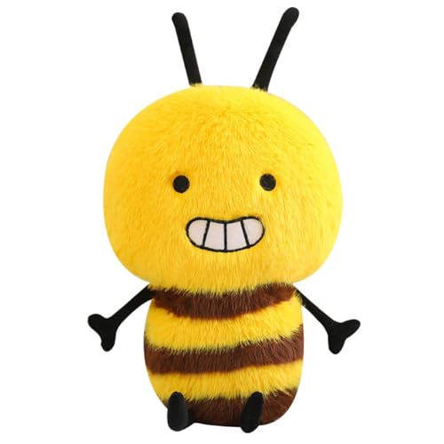 Asudaro Plüsch Biene 35cm/55cm Süße Simulation gelbe Bienenpuppe Plüschtier kleine Bienenpuppe Plüschtier mit Cartoon-Biene Gelbes Umarmungskissen mit Cartoon-Biene für Mädchen und Jungen von Asudaro