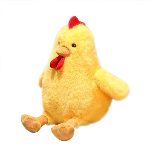 Asudaro Plüsch Hahn Hundespielzeug, 30cm/45cm/55cm Huhn Plüschtiere Niedliches Kuscheltier Plüschtier, Weiches Plüschtier Stoffpuppe Gelbes Küken Plüschkissen Stofftiere, für Gelb von Asudaro