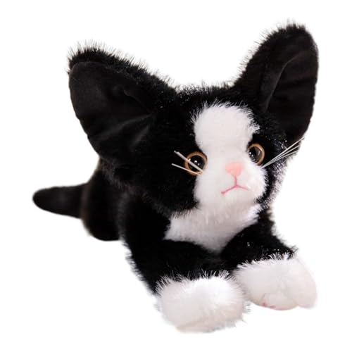 Asudaro Plüschtier Katze, 53CM Katzenpuppen-Plüschtier Kuscheltier Katze Kawaii Realistischen Katze Plüschtier Stofftier Schwarze Katze Plüschtiere zum Kuscheln Spielen von Asudaro