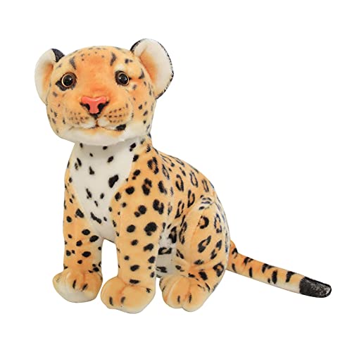 Asudaro Plüschtier Leopard Panther Kuscheltier Plüsch-Wildtier Stehend Plüsch Panther Leopard Realistische Löwe Tiger Baby Stofftier Leopard Weiche Plüschspielzeug für Kinder Jungen Mädchen 27CM von Asudaro