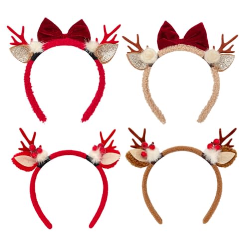 Asudaro Rentier Haarreif Weihnachten Weihnachten Haarschmuck für Erwachsene Kinder zum Halloween Weihnachten Ostern Party Dekoration Elchgeweih Kopfschmuck Headware von Asudaro