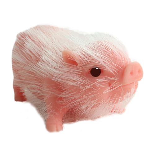 Asudaro Silikon Schweinchen Puppe, Niedliche Miniatur Schwein Figuren Spielzeug Mini Soft Lifelike Silikon Ferkel Puppe Reborn Baby Kinder Animal Doll Soft Animals Fake Pets #01 von Asudaro