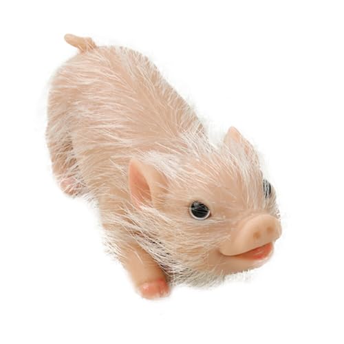 Asudaro Silikon Schweinchen Puppe, Niedliche Miniatur Schwein Figuren Spielzeug Mini Soft Lifelike Silikon Ferkel Puppe Reborn Baby Kinder Animal Doll Soft Animals Fake Pets #04 von Asudaro