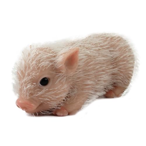 Asudaro Silikon Schweinchen Puppe, Niedliche Miniatur Schwein Figuren Spielzeug Mini Soft Lifelike Silikon Ferkel Puppe Reborn Baby Kinder Animal Doll Soft Animals Fake Pets #07 von Asudaro