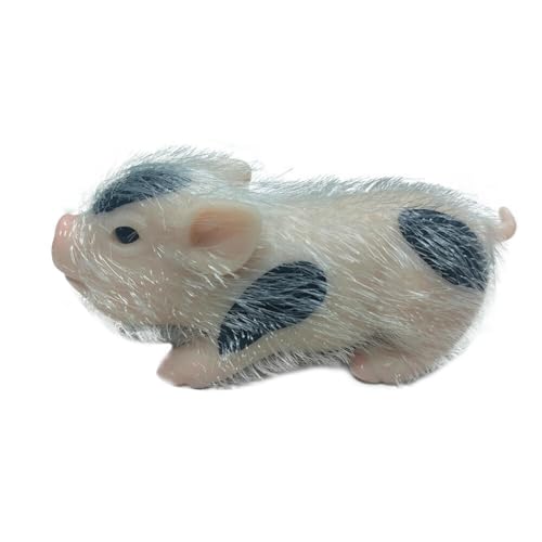 Asudaro Silikon Schweinchen Puppe, Niedliche Miniatur Schwein Figuren Spielzeug Mini Soft Lifelike Silikon Ferkel Puppe Reborn Baby Kinder Animal Doll Soft Animals Fake Pets #10 von Asudaro