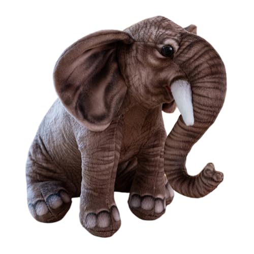 Asudaro Simulation Elefant Plüschtier, klein, 30 cm, braun, Simulation Elefant von Asudaro