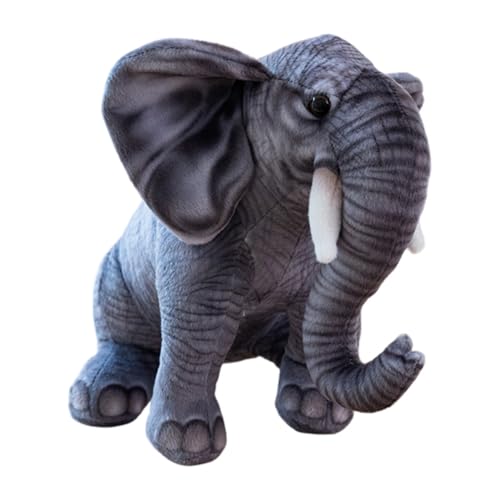 Asudaro Simulation Elefant Plüschtier, klein, 30 cm, grau, Simulation Elefant von Asudaro