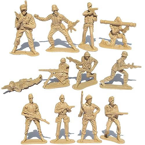 Asudaro Soldaten Spielset, 100St 5cm Mini Mittelalterlicher Soldat Armee Figuren Militärische Soldaten Spielzeuge Spielset Militärspielzeug Kampfspielzeug für Kinder Rollenspiele Geschenk Khaki von Asudaro