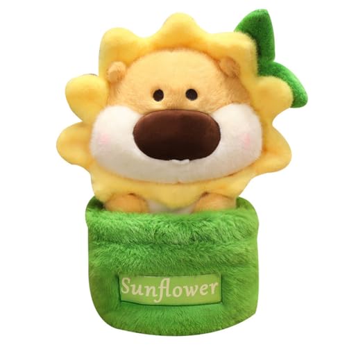 Asudaro Sonnenblume Hamster Puppe, 25/35/45CM Hamster Kuscheltier Weiches Sonnenblumen-Hamsterpuppe mit Blumentopf-Spielzeug vielseitige Hamsterpuppe zum Dekorieren/Schlafen von Asudaro