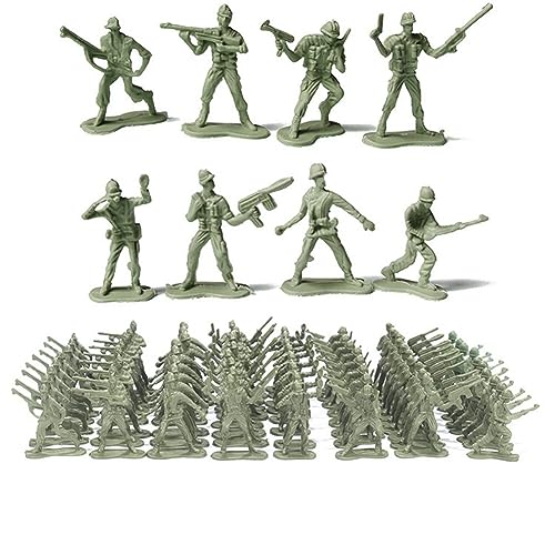 Asudaro Statische Militärsoldaten Modell Figur, 100Pcs 4.5cm Militär Soldaten Spielset Armymen Figuren Militär Modell Spielzeug Militärspielzeug Kampfspielzeug Für DIY Militär Sandkasten Spiele Grün von Asudaro