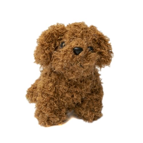 Asudaro Teddy Hund Puppe Plüsch Spielzeug, 10cm Mini Simulation Plüschpuppe Welpe Suffed Doll Plüschtier Hundespielzeug Kleiner Teddy Plüsch Hund Stofftier Niedliches Tier Haustier Flauschig braun von Asudaro