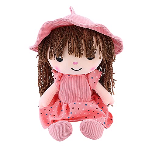 Asudaro Weiche Stoffpuppe,babypuppe Püppchen mit Haar,Stoffpuppe Stofftier,Mädchen Deko Weiche Baby Puppe Doll,Niedliche Puppe Plüschpuppe Mädchen Kuschelpuppe für Geburtstagsgeschenk(Rosa) von Asudaro