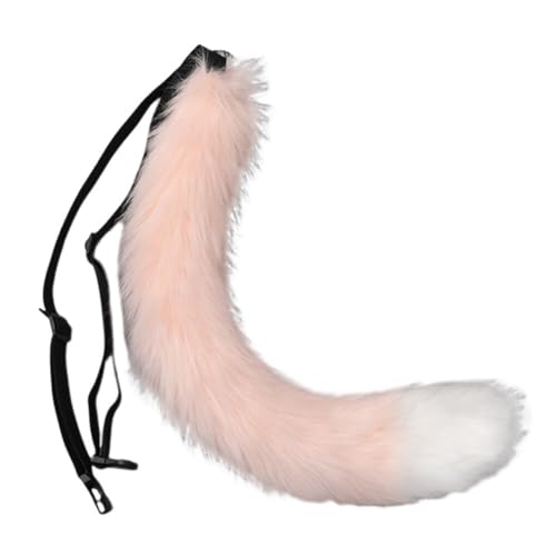 Asudaro pelziger Schwanz Plüsch Kunstpelz Tail Haarband Mit Pelzigen Fuchsohren für Halloween Party Kostüm Cosplay verkleiden Tier Tails 60cm Lang Tierschwanz Fuchsschwanz von Asudaro