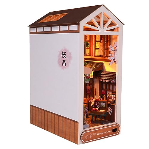 Book Nook Kit Gartenhaus, Asudaro DIY Puppenhaus Miniatur-Bausatz mit LED-Licht für Erwachsene zu Bauen 3D Mini Creative Book Buchhandlung Modellbausätze für Craft Enthusiasten oder Anfänger von Asudaro