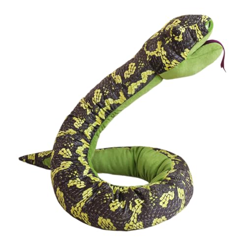 Cartoon Plüschtier,Simulierte Python-Handpuppe,Flauschiges Plüschtier,Kuscheltier Superweich ,Plüschkissen Tier Spielzeug,Geschenke für Kuscheltierliebhaber,130cm Blumenkohl-Python-Handpuppe(Grün) von Asudaro