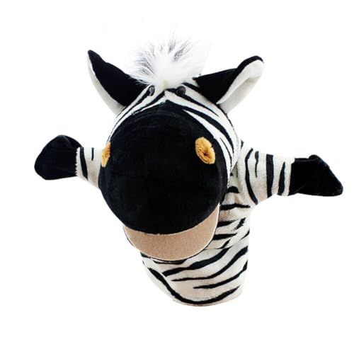 Cartoon Tier Plüsch Handpuppe, die Mund öffnen kann Niedliche Fingertiere Baby Story Time Requisiten Spielhandschuh Klein Tier Fingerpuppe für Geschichtenerzählen Lehre Vorschule Geschenke Zebra von Asudaro