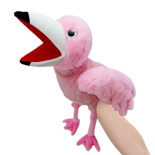 Flamingo-Handpuppe, Asudaro 40CM Handpuppe Tier Handpuppen Spielzeug plüschtiere Kinderhandpuppen mit beweglichem offenem Mund Handpuppe für Kinder von Asudaro