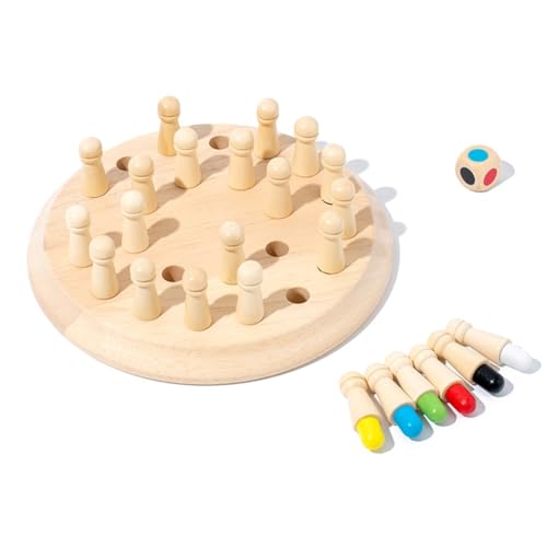 Gedächtnis Schach Montessori Spielzeug,Memory Match Stick Schach,Brettspiel aus Holz,Memory Spiel,Gedächtnis Schach Lernspielzeug,Verbessert das Gedächtnis und die Farbwahrnehmung für Kinder von Asudaro