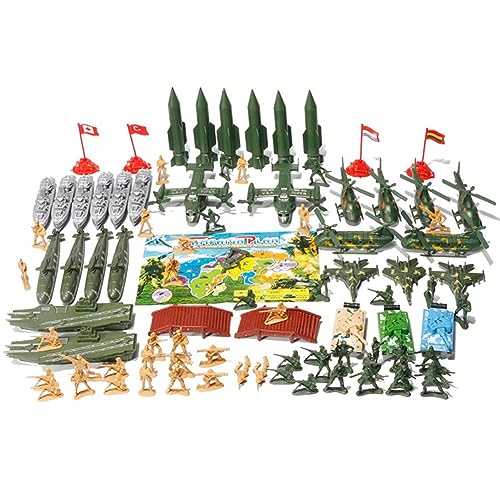 Mini Plastik Spielzeugsoldaten Militärspielset Militärspielzeug Kampfspielzeug für Kinder,Inklusive Soldaten und Waffenzubehör Armee Männer Action Figuren Modelle Puzzle Modell Spielzeug 88 Stück von Asudaro