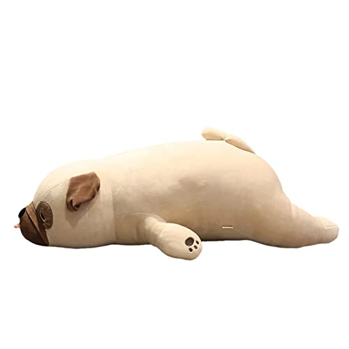 Mops Kuscheltier Plüsch Hund Stofftier Flauschige Welpen 50/60/70cm Realistisch Plüschpuppe Welpe Suffed Doll Plüschtier Plüsch Stofftier Hund Puppe Stofftier Weihnachten Kuscheltier Spielzeug braun von Asudaro