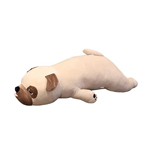 Mops Kuscheltier Plüsch Hund Stofftier Flauschige Welpen 50/60/70cm Realistisch Plüschpuppe Welpe Suffed Doll Plüschtier Plüsch Stofftier Hund Puppe Stofftier Weihnachten Kuscheltier Spielzeug braun von Asudaro