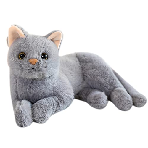 Plüschkatze Stofftier Katzen 30cm Die Echt Aussehen Plüsch Stofftier Katze Kurzhaar Nette Katze Puppe Liegend Stofftier Kuscheltier Katze Stofftiere Haustier Plüschfiur Spielzeug für Jungen& Mädchen von Asudaro