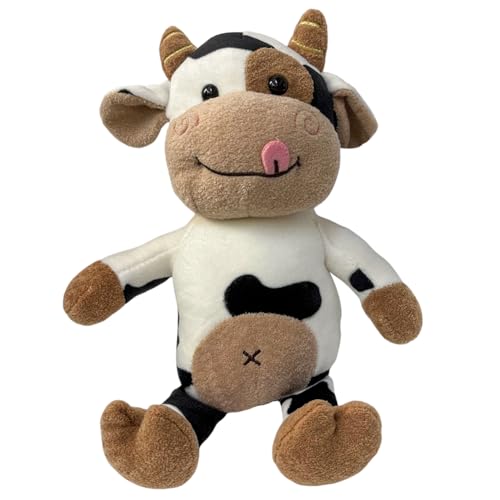 Plüschtier Kuh Puppe, Kuh Plüschtier Niedliches Tier Cartoon Kuh,Niedliches Tier Plüschkuhpuppe Kuh Figur Figur Gefülltes Faultier Flauschige Kalb Puppe Spielzeug Kuh Plüschtier Kindergeschenk 50cm von Asudaro