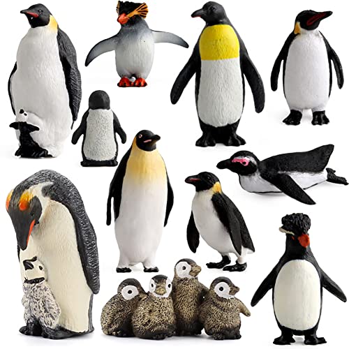 Realistische Pinguinfiguren Pinguin Figuren Arktis Spielzeug Polartiere Miniatur Meerestiere Figuren Kunststoff Polartiere Ozeantiermodell DIY Schneekugel Tortendeko Weihnachtsdorf Kindergarten von Asudaro