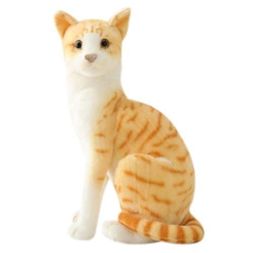 Simulation Schlafende Kätzchen Spielzeug, 35cm Kuscheltier Katze Lebensecht Kurzhaar Nette Katze Puppe Flauschigen Plüsch Kätzchen Stofftier Echt Siamesische Katze Plüschfiur Spielzeug Stofftierpuppe von Asudaro