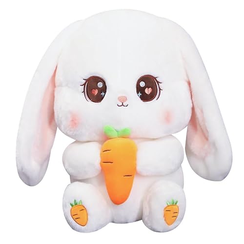 Soft Toy Tiere Kuscheltier Plüschtier Flauschiges Stofftier Osterhase Plüschtiere Karotte Hase Kaninchen Plüschtier mit Lange Schlappohren Cartoon Gefülltes Puppe Stofftier Hase Kinder Spielzeug 30cm von Asudaro