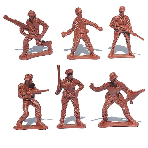 Asudaro 100St 5cm Mini Mittelalterlicher Soldat Armee Figuren Militärische Soldaten Spielzeuge Spielset Militärspielzeug Kampfspielzeug für Kinder Rollenspiele Geschenk Rötlich-braun von Asudaro