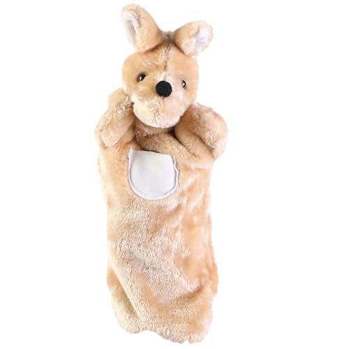 Tier Handpuppen für Kinder,Asudaro Plush Hand Puppets 38cm Kaninchen Wolf Elefant Känguru Hahn Kuh Panda Plüschtier Kuscheltier Handpuppen-Plüschspielzeug für Rollenspiele und Geschichtenerzählen von Asudaro