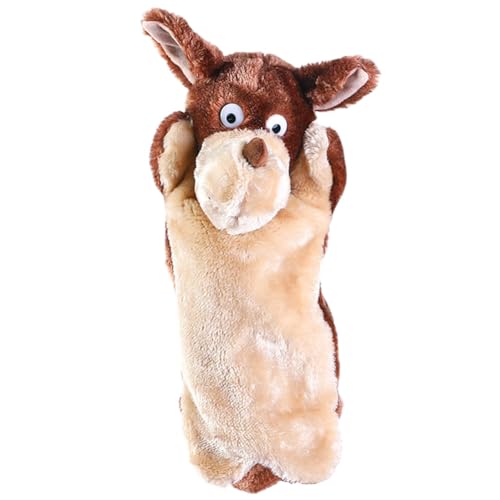 Tier Handpuppen für Kinder,Asudaro Plush Hand Puppets 38cm Kaninchen Wolf Elefant Känguru Hahn Kuh Panda Plüschtier Kuscheltier Handpuppen-Plüschspielzeug für Rollenspiele und Geschichtenerzählen von Asudaro