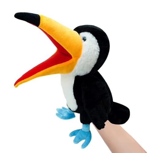 Tukan Handpuppe, Asudaro 40CM Handpuppe Tier Handpuppen Spielzeug plüschtiere Kinderhandpuppen mit beweglichem offenem Mund Handpuppe für Kinder von Asudaro