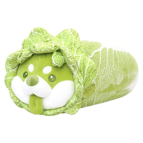 Veggie Dog Plüschtier, Kohl Hund Plüschtier Gemüse Hundespielzeug Stofftier Shiba Inu Puppen Weiches Flauschiges Plüschspielzeug Kuschelkissen Anime Corgi Kawaii Plüschhund für Jungen Mädchen Grün von Asudaro