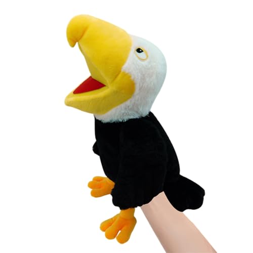 Weißkopfseeadler Handpuppe, Asudaro 40CM Handpuppe Tier Handpuppen Spielzeug plüschtiere Kinderhandpuppen mit beweglichem offenem Mund Handpuppe für Kinder von Asudaro