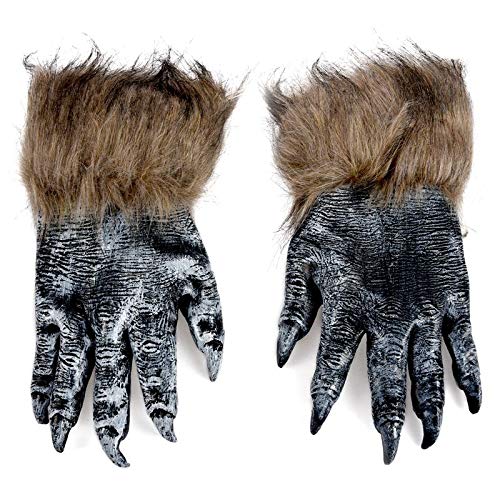 Asuinxurr 1 Paar Wolf Handschuhe Halloween Maske Tier Maske Set Werwolf Maskerade Wolf (Groesse: L, Farbe: Schwarz) von Asuinxurr