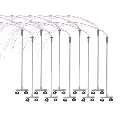 Asuinxurr 10 Stücke 2Led Straßen Lampe 1: 100 Ho Skala Straßen Laterne Landschaft Mini Laternen Pfahl für Sand Tisch Modell 2 von Asuinxurr