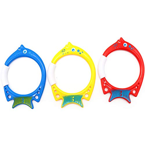 Asuinxurr 3 StüCk Fischring Spielzeug Fischkreis Spielzeug Spielzeug Schwimmbad Wasser SchwimmüBungswerkzeug Tauchkreis Grab Toy Fish Shaped von Asuinxurr