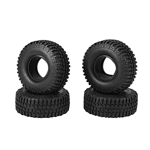 Asuinxurr 4 StüCk 100MM 1.9 Gummi Reifen Reifen Rad für 1/10 RC Crawler Auto Axial SCX10 90046 AXI03007 TRX4 D90 CC01 von Asuinxurr