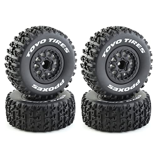 Asuinxurr 4 StüCk 112 Mm 1/10 Short Course Truck Reifen Rad mit 12 Mm Sechskant für Slash Arrma SENTON VKAR 10SC RC Car von Asuinxurr