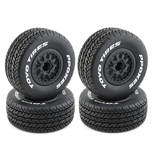 Asuinxurr 4 StüCk 112 Mm 1/10 Short Course Truck Reifen Reifen Rad mit 12 Mm Sechskant für Slash Arrma SENTON VKAR 10SC RC Car von Asuinxurr