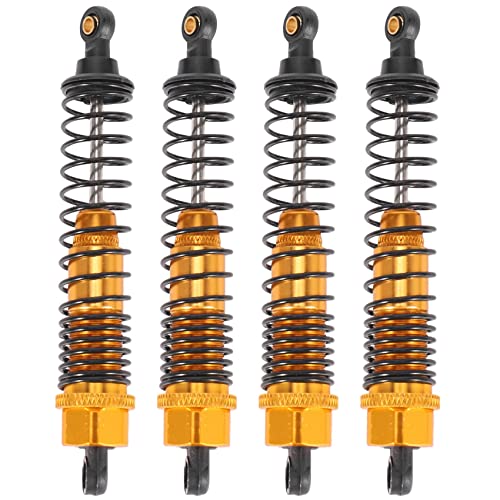 Asuinxurr 4 StüCke StoßDäMpfer 108Mm Aluminium Legierung, Vorne Hinten Montierte DäMpfer Federung für 1/10 RC Auto Gelb von Asuinxurr