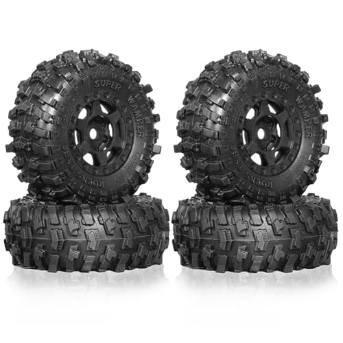 Asuinxurr 4-Teiliges 51-Mm-1,0-Beadlock-Radreifenset für 1/18 1/24 RC Crawler Car TRX4M SCX24 AX24 FCX24 Upgrade-Teilezubehör von Asuinxurr