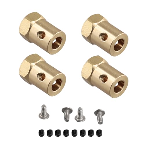 Asuinxurr 4PCS 5Mm Bis 12Mm Messing Kombinierer Radnabe Sechskantadapter für B14 B16 C14 C24 MN D90 D91 MN99S RC Auto Upgrade Teile von Asuinxurr