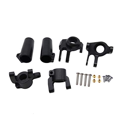 Asuinxurr CNC Full Metal Achsschenkel Vorne, C Nabe, Achse Aussperren Set (Schwarz) für AXIAL SCX10 II 90046 90047 AR44 Achse, Schwarz von Asuinxurr