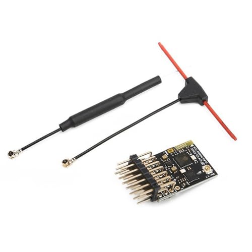 Asuinxurr ELRS 2.4G 7CH PWM-Empfänger ExpressLRS RX 2400RX PWM/CRSF-Protokoll für RC FPV-Drohne Starrflügel-Quadrocopter, Gebogen, Langlebig, Einfache Installation von Asuinxurr