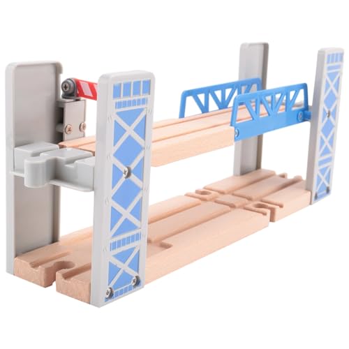 Asuinxurr Holzeisenbahngleise Eisenbahnspielzeugset HolzdoppelstockbrüCke HolzzubehöR ÜBerfüHrung Modell Kinderspielzeug Kindergeschenke von Asuinxurr