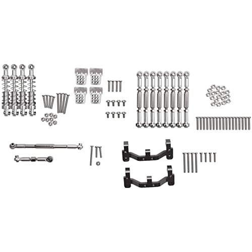 Asuinxurr Metall Lenkstange Zug Stangen Halterungen StoßDäMpfer Satz für C14 C24 C24-1 1/16 RC Auto Upgrade Teile,2 von Asuinxurr